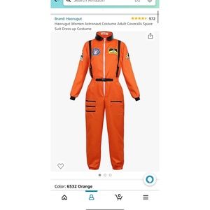 Women’s orange astronaut jumpsuit - small